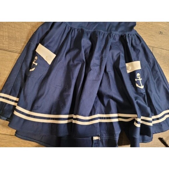 Hell Bunny Vixen Blue Sailor Pinup Vintage Dress XL - Picture 4 of 8